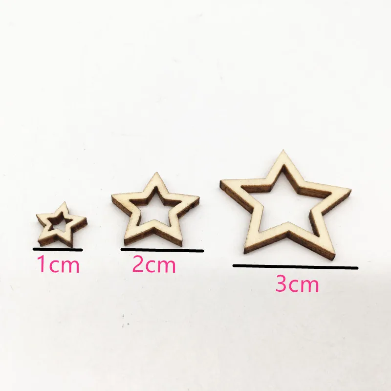 50pcs Unfinished Wood Cutout Star Shaped Wood Pieces for Wooden Craft DIY Projects, Gift Tags, Home Decoration