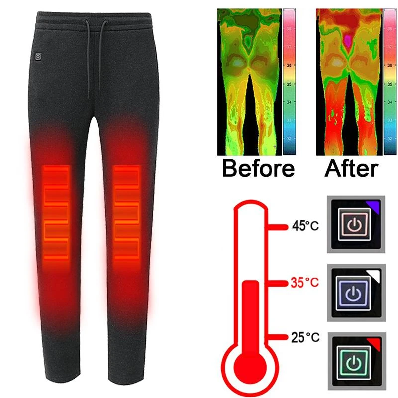 2020 New Electric Heated Pants Men Women USB Heating Pants Outdoor Hiking Trousers Insulated Heated Underwear For Camping Hiking