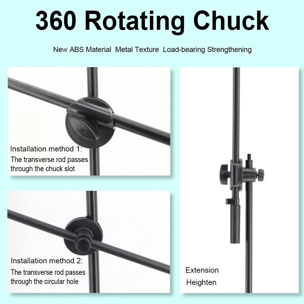 Asta per treppiede con supporto per barra trasversale per microfono a rotazione con/8 accessori per staffa per microfono con supporto a vite per fotografia in diretta