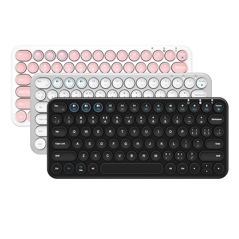 Mini Bluetooth Keyboard 3 channels Wireless Keyboards Free Keycaps Cover for Tablet Mobiles Computer Accessories ipad Keyboard