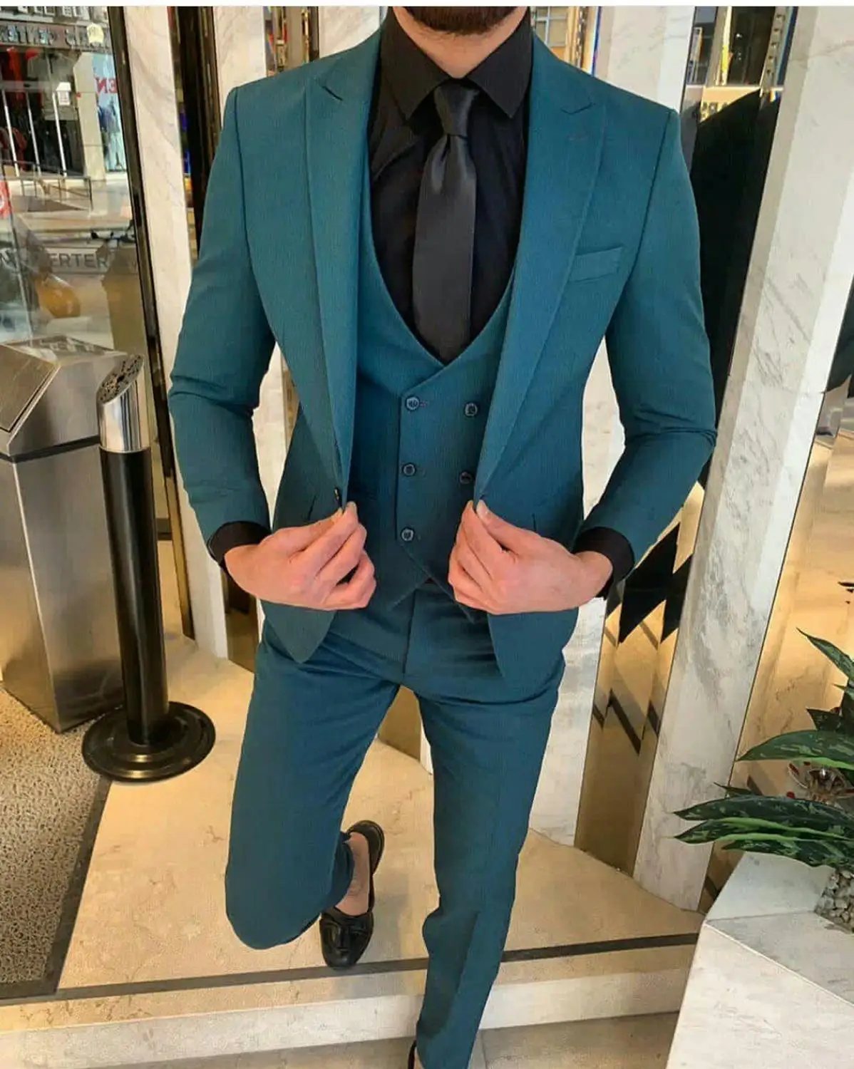 Tuxedos de mariage 3 pièces, grande taille, costume Blazer pour marié, veste + gilet + pantalon