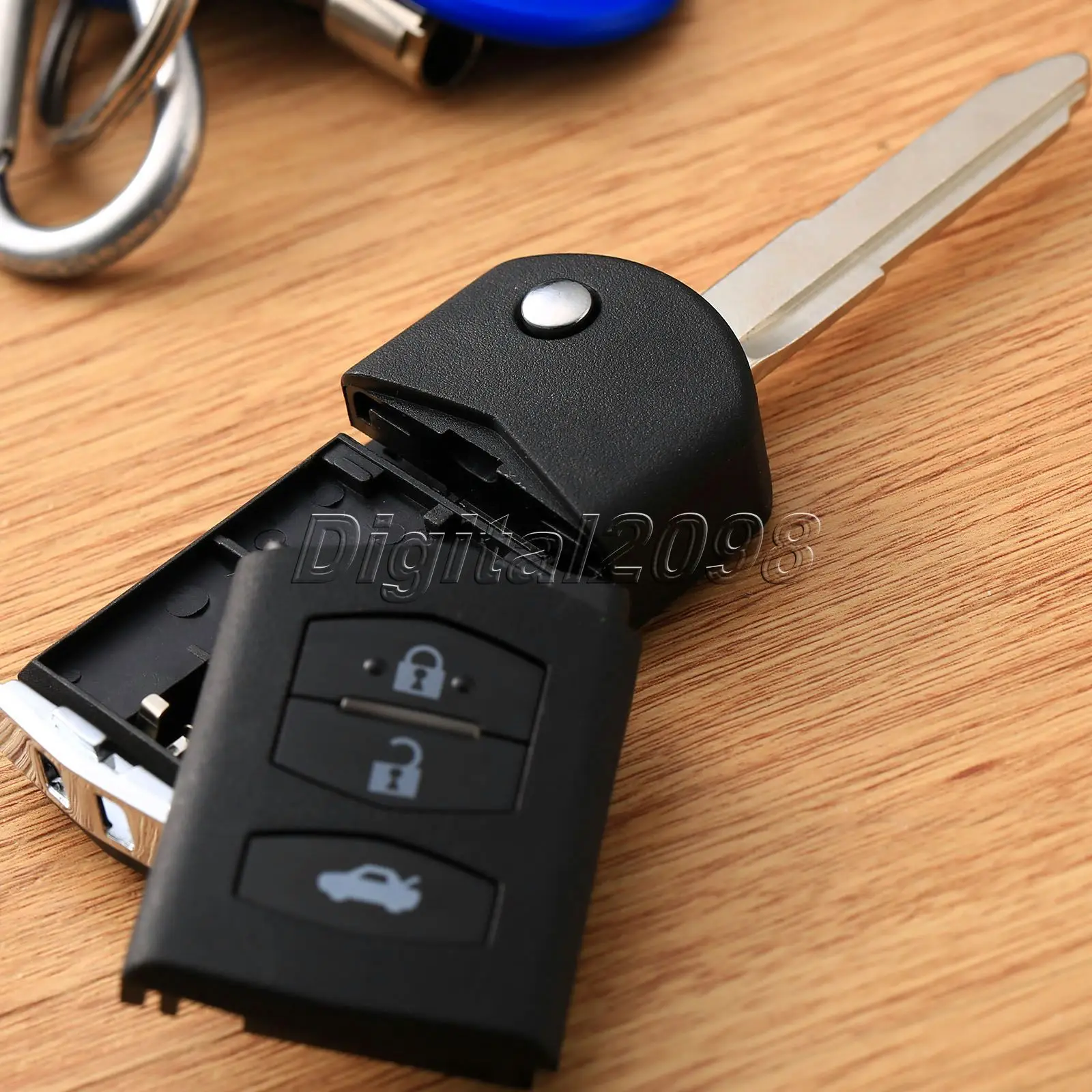 Yetaha 3 BUTTONS Remote Folding Flip Key Case Fob Pad Key Shell Replace Aoto Key Covers for MAZDA 2 3 5 6 RX8 MX5 3B