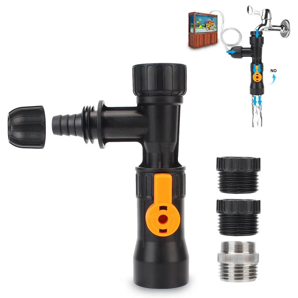 Splitter Watering Connector 3-Way Faucet Type Cleaning Tool Plastic Fish Tank Cleaning Faucet Water Changer Water Changer Pump