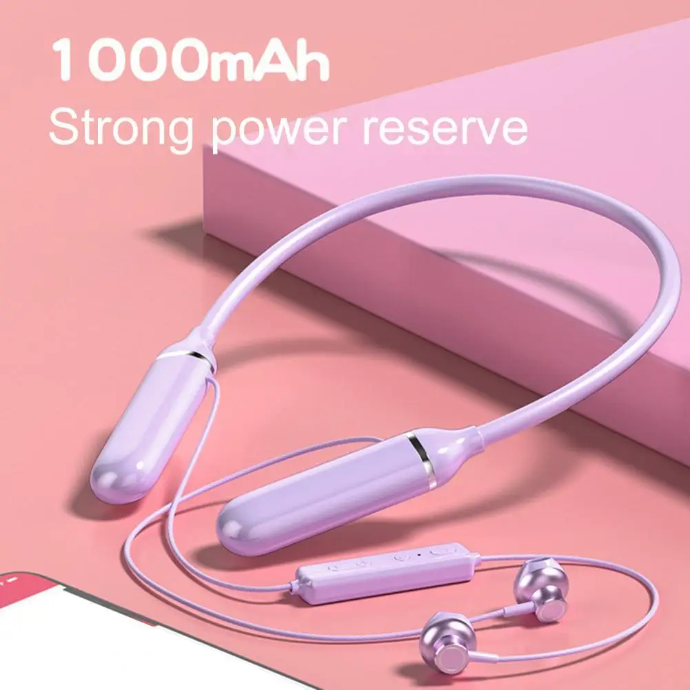 Bluetooth-compatible Earphone Neckband Noise Reduction Sports Stereo Wireless Headset with Microphone for Running