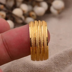 24k Gold Color Copper Round Indian Dubai Ringe For Women Man Bohemia Tailor Ring African Jewelry Saudi Arabia Party Gifts