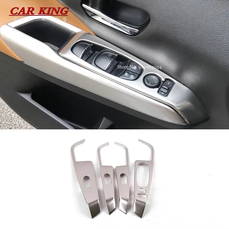 

For Nissan Kicks 2017-2021 Stainless steel LHD Door Window glass Lift Control Switch Panel Cover Trim Car-Styling Accessories