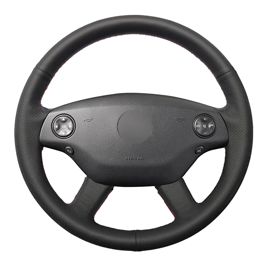 

Hand-stitched Black Leather Car Steering Wheel Cover for Mercedes Benz W204 C-Class 2007-2010 C280 C230 C180 C260
