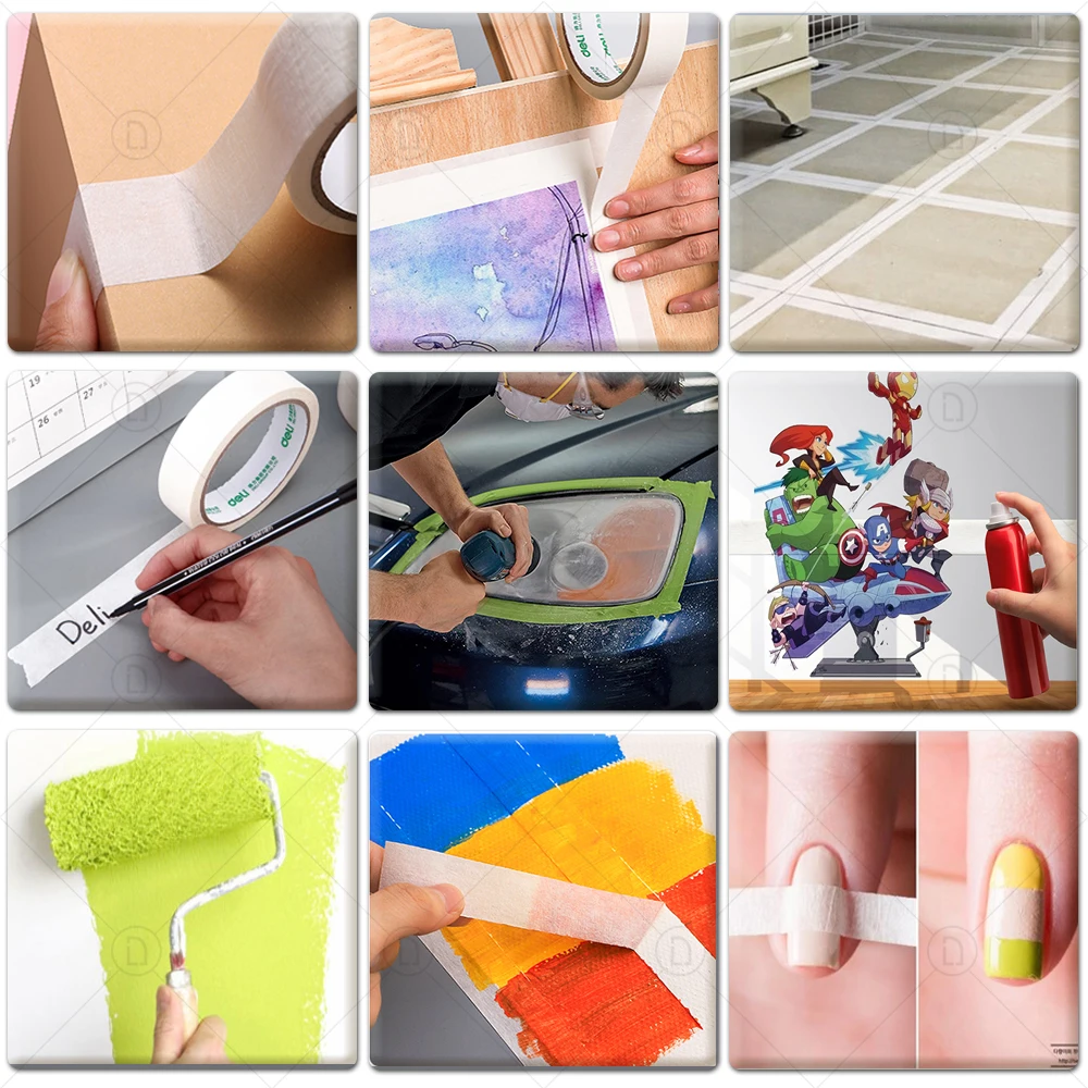Masking Tape Single Side Car Spraying Adhesive Tape For Car Polishing Drawing Oil Painting Sketch Decorative Writable Paper