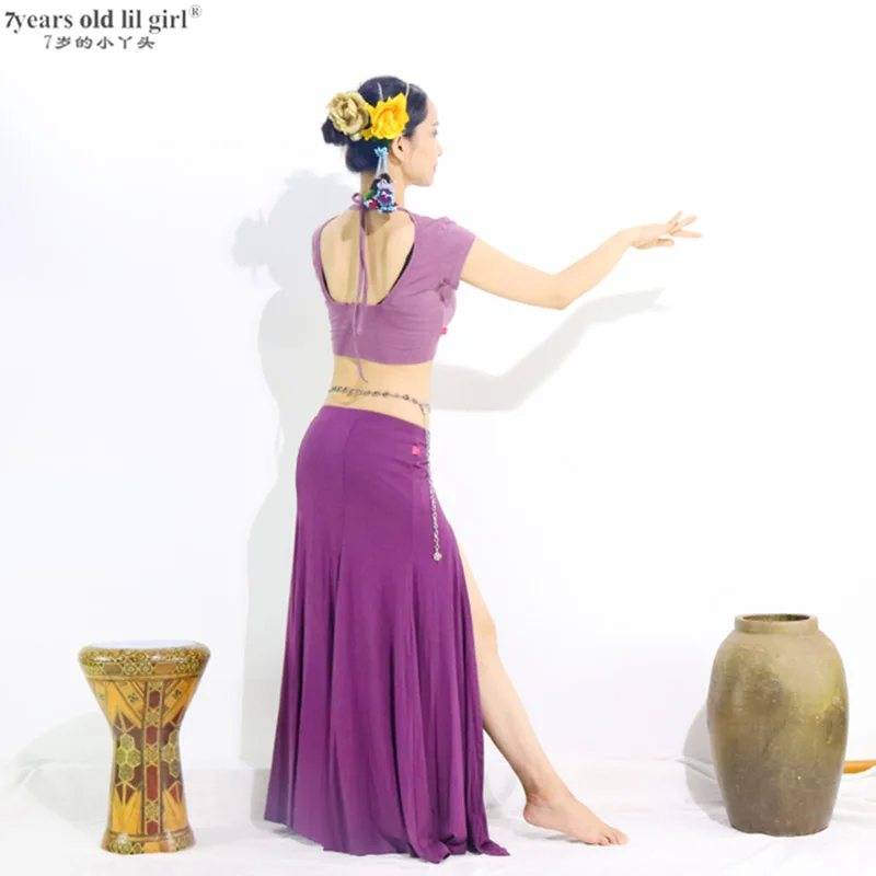 زي الرقص الشرقي Ats القبلي ليكرا تشولي بأكمام قصيرة للنساء ELL110