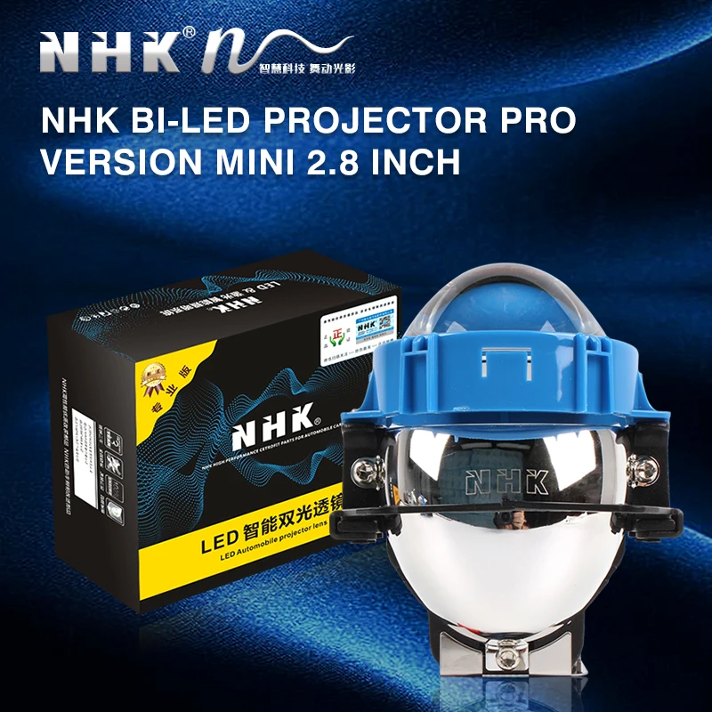 NHK Bi-LED Projector Pro Version mini 2.8 inch LHDRHD low beam 45W high beam 55W 5500K LED auto headlight car accessories