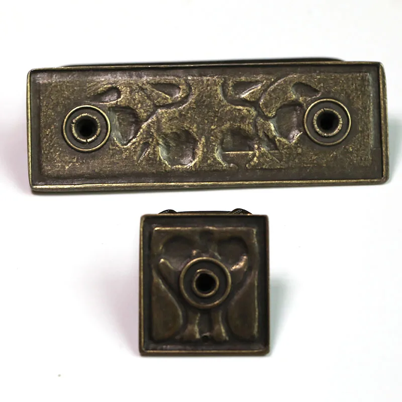 Hole Pitch 64mm Flat ring action handle antique bronze drawer shoe cabinet dresser door knobs pulls handle Retro style drop ring