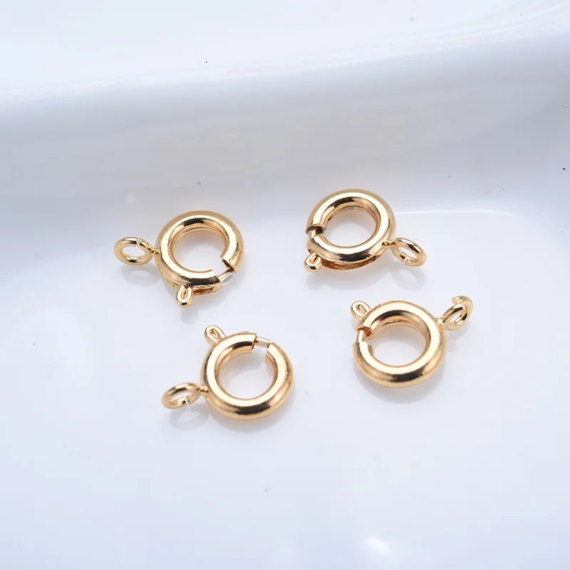 

RWJ014 wholesale jewelry making findings gold electroplated high quality round clasps 6mm connector findings lobsters 100pcs/lot