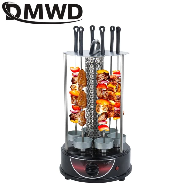 

DMWD Electric Grill Oven Barbecue Machine Skewer Kebab BBQ Smokeless Indoor Outdoor Automatic Rotating Heating Stove With Timer