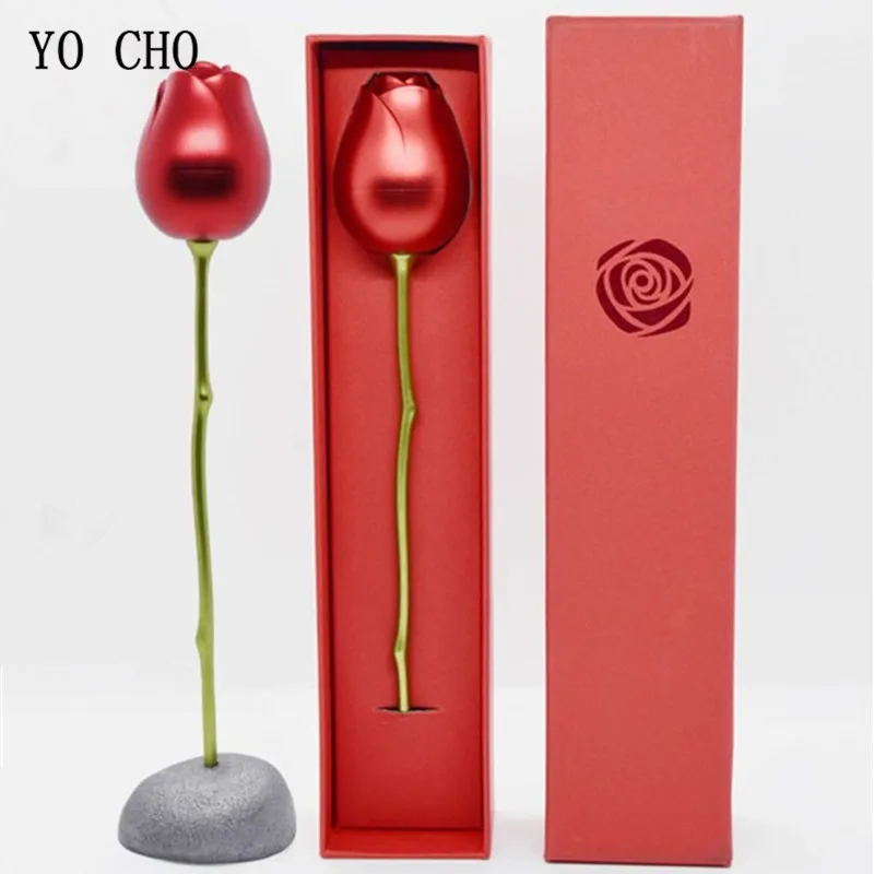 Creative simulation flower rose metal rose jewelry box confession gift box home decoration girlfriend gift