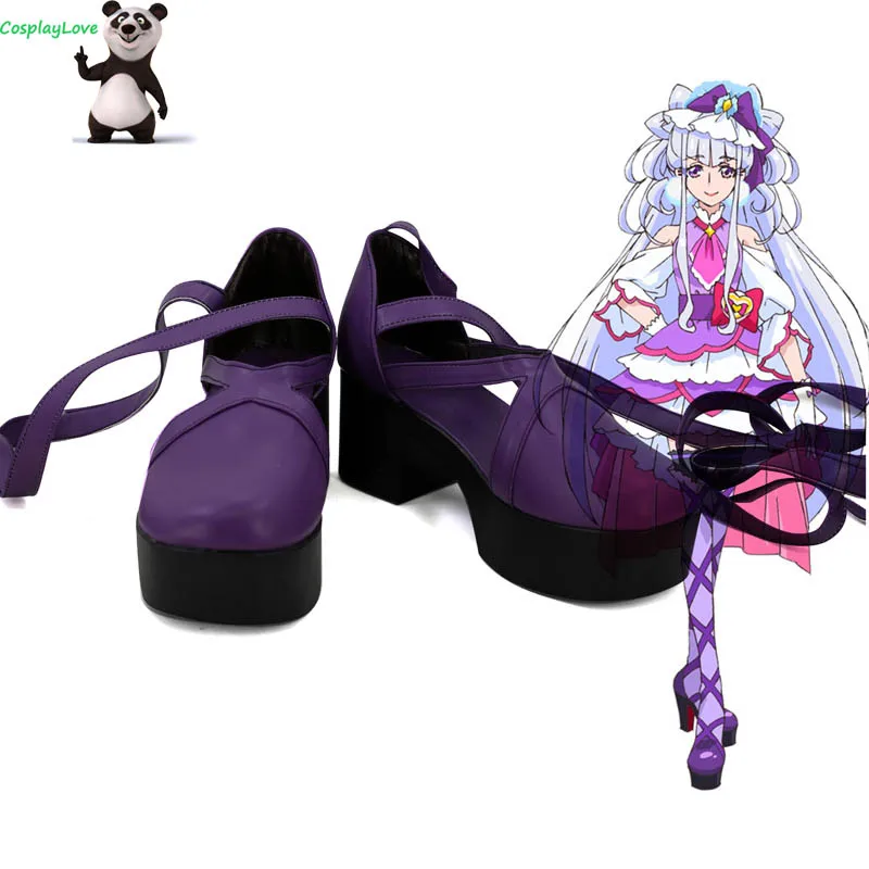 CosplayLove Hugtto! PreCure Ruru Amour Cure Amour Purple Cosplay Shoes Cosplay Long Boots Leather Custom Made CosplayLove