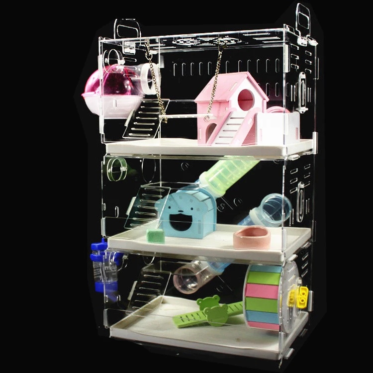 

Hamster Cage Drawer External Bathroom Double Transparent Large Villa Supplies Package