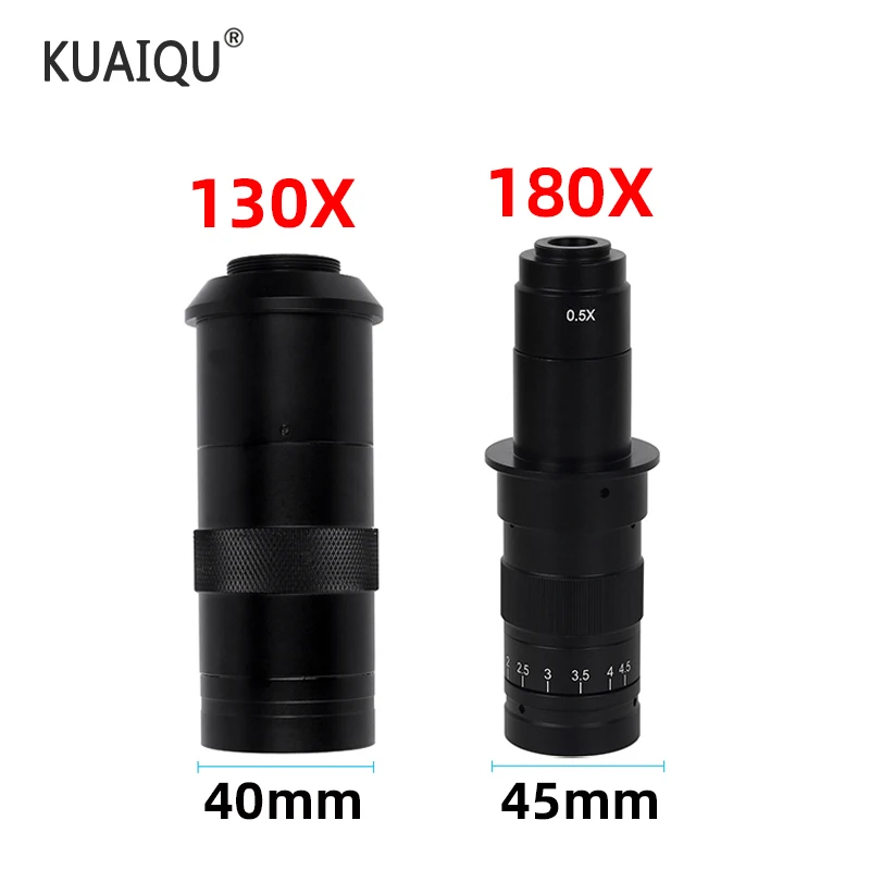 180X 130X Video Microscope Camera Objective lens 180 multiples Adjustable Zoom Lens Accessories C-MOUNT for HDMI VGA camera