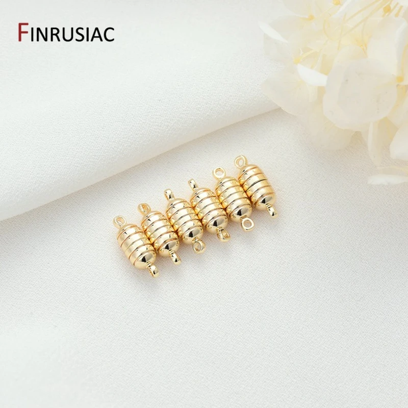 3 Types 14k Real Gold Plated Spherical Candy Shaped Magnetic Clasps For DIY Bracelets,Necklaces Jewelry Making Materials