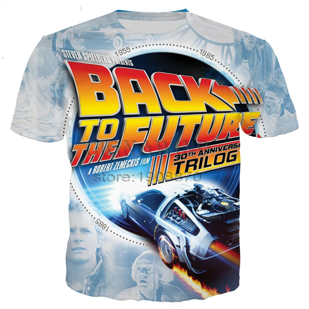 New Arrive Popular Classical Back to the Future T Shirt Men Women 3D Printed Novelty Summer Tops