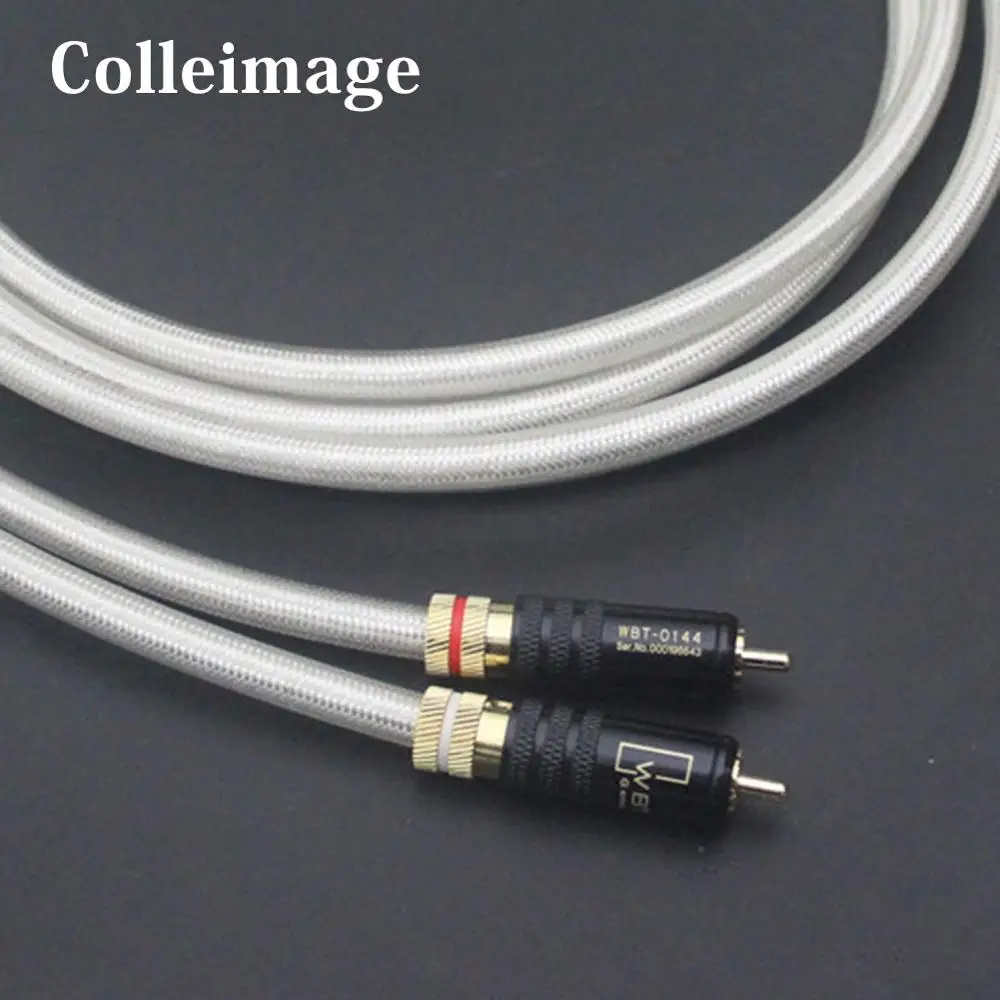 Hiif WBT-0144 Gold Plated RCA plugs Silver Plated RCA Silver-Plated Interconnect Audio Amplifier CD DVD RCA Cable