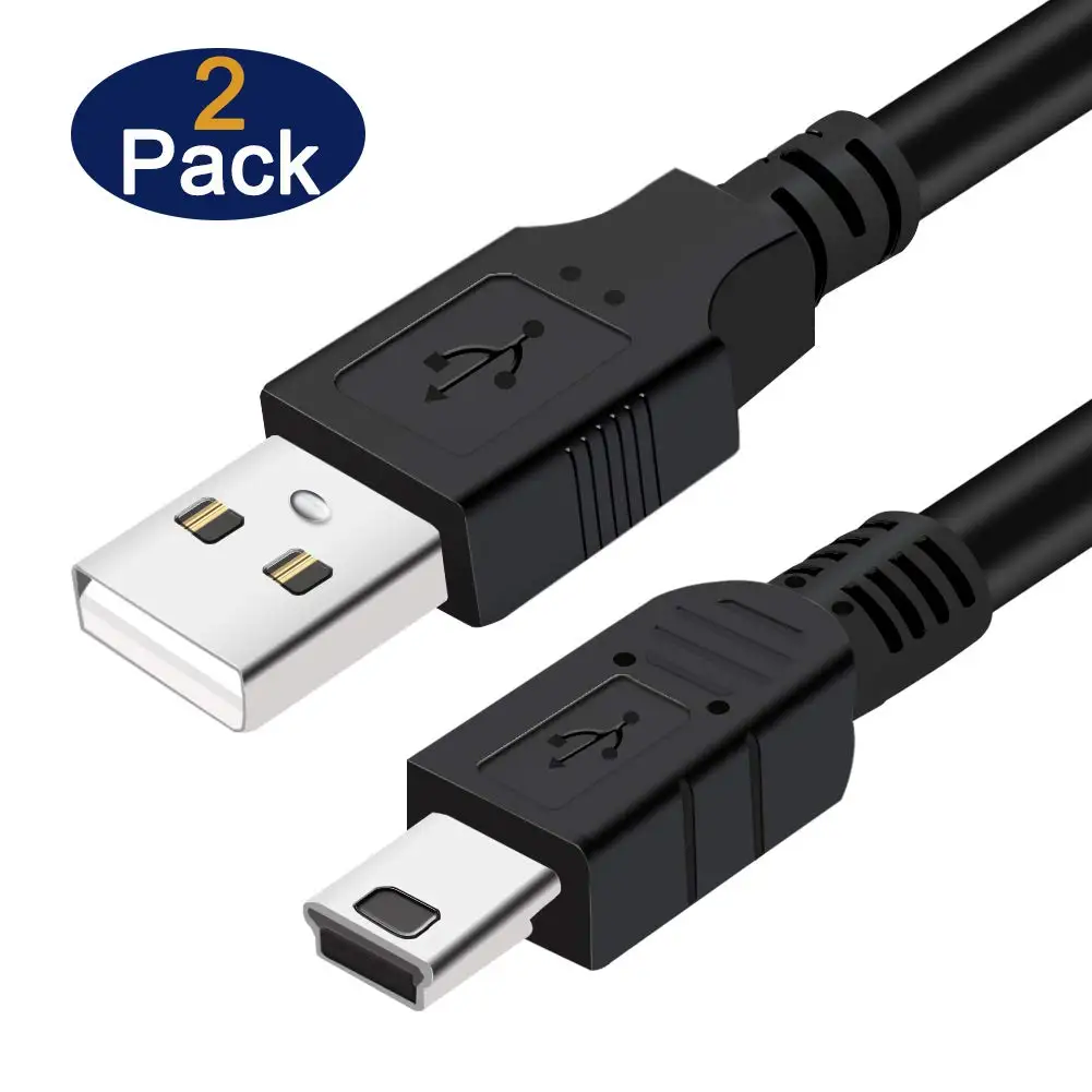 Cable mini-usb 2,0 de 10 pies, cargador tipo A mini-b, Compatible con Garmin GPS Nuvi, Hero 3 + Hero 4, controlador PS3