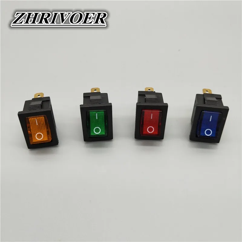 5Pcs KCD1 3Pin LED Light Boat Car Rocker Switch 6A/10A 250V/125V AC Red Yellow Green Blue 110V 220V