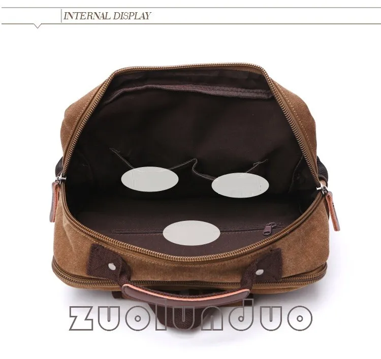 Vintage Canvas Rucksack für Herren, große Kapazität, Reise-Umhängetasche, hochwertige modische Studententasche, Herren-Notebook-Laptop-Rucksack – Detail 38