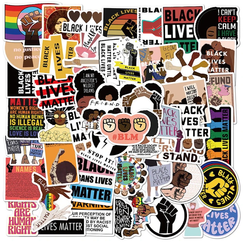 10/30/50PCS Black Lives Matter Stickers Graffiti Travel Luggage Fridge Laptop Waterproof Cool Classic Decal Sticker for Kids