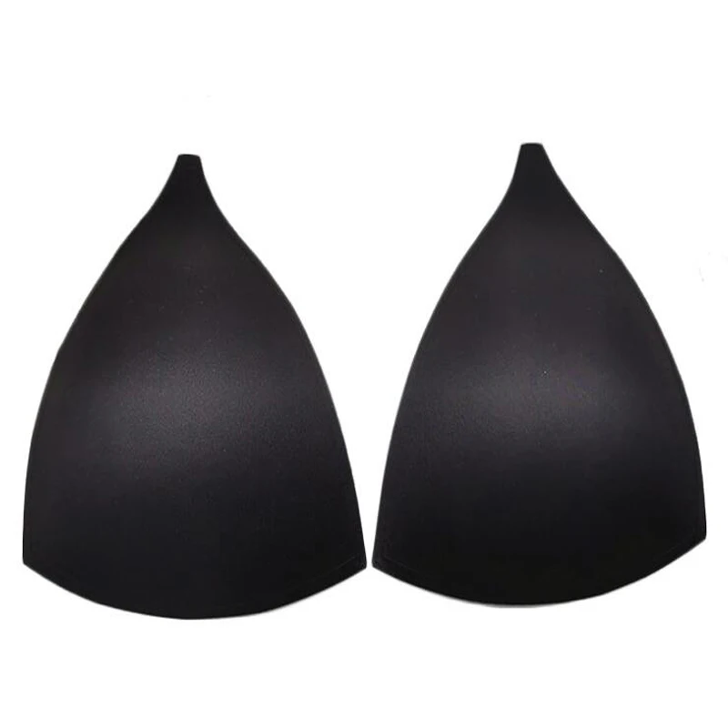 High Quality Large Black White Skin Triangle Sponge Traceless Chest Cup Pad Swimsuit Bikini Bra Gathered Invisible Chest Pad