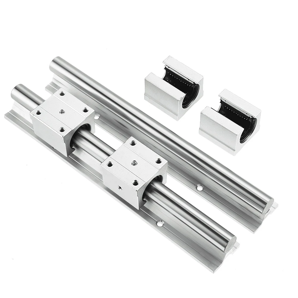 2set linear rail SBR16 SBR12 300 350 400 450 500 600 800 900 1000mm 2pcs linear guide SBR12 + 4pcs SBR12UU blocks for CNC part