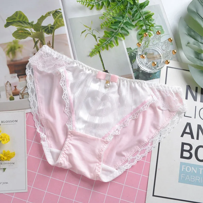 Leechee Japanse Slips Melk Katoenen Slipje Vrouwen Leuke Lage Taille Kant Onderbroek Naadloze Vrouwelijke Student Ademend Slipje