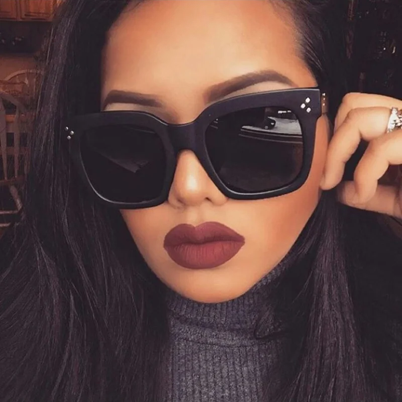 Brand Oversized Sunglasses Woman Retro Big Frame Plastic Sun Glasses Female Fashion Designer Classic Square Vintage Gafas De Sol