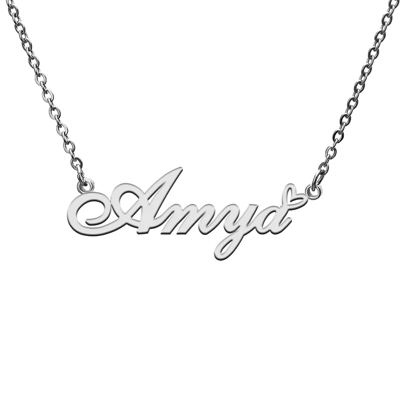 Gott mit Liebe Herz Personalisierte Charakter Halskette mit Name Amya für Beste Freund Schmuck Geschenk