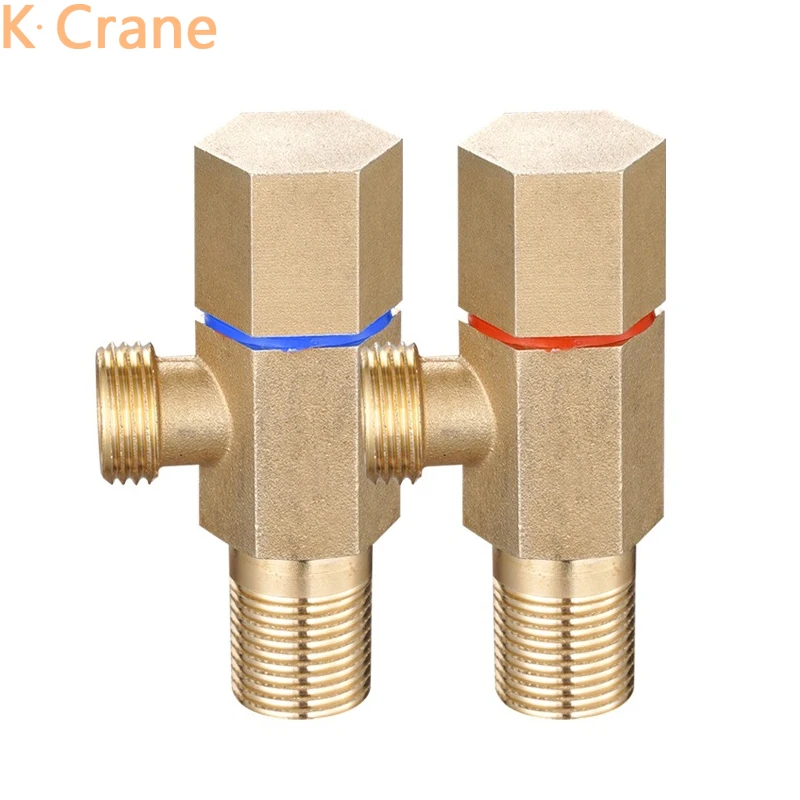 Gold Angel Valve Bathroom Wall Mount WC Toilet Tank Water Supply Valves Ceramic Spool Basin Kitchen Sink Faucet Filling Diverter