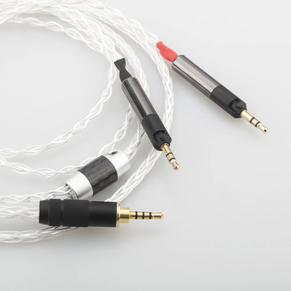 Audiocrast 2.5 مللي متر متوازن 8 النوى الفضة مطلي سماعة كابل ل ATH-R70X