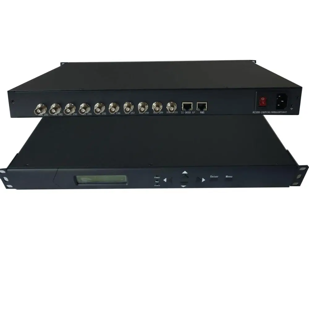 ASI to IP gateway ASI multiplexer, IPTV network TV / cable television front-end system equipment, 10 ASI to IP TS stream convers