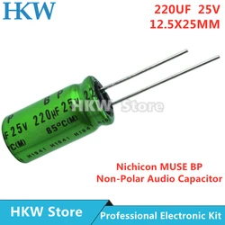 10 pz/lotto 220UF 25V 12.5X25mm Nichicon MUSE BP ES Non polare bipolare Non polare HiFi condensatore Audio 25V220UF nuovo e originale