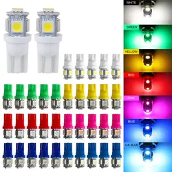 5pcs car LED bulb T10 W5W 194 LED signal light 12V 5050  white multicolor car side wedge trunk light car interior ceiling light