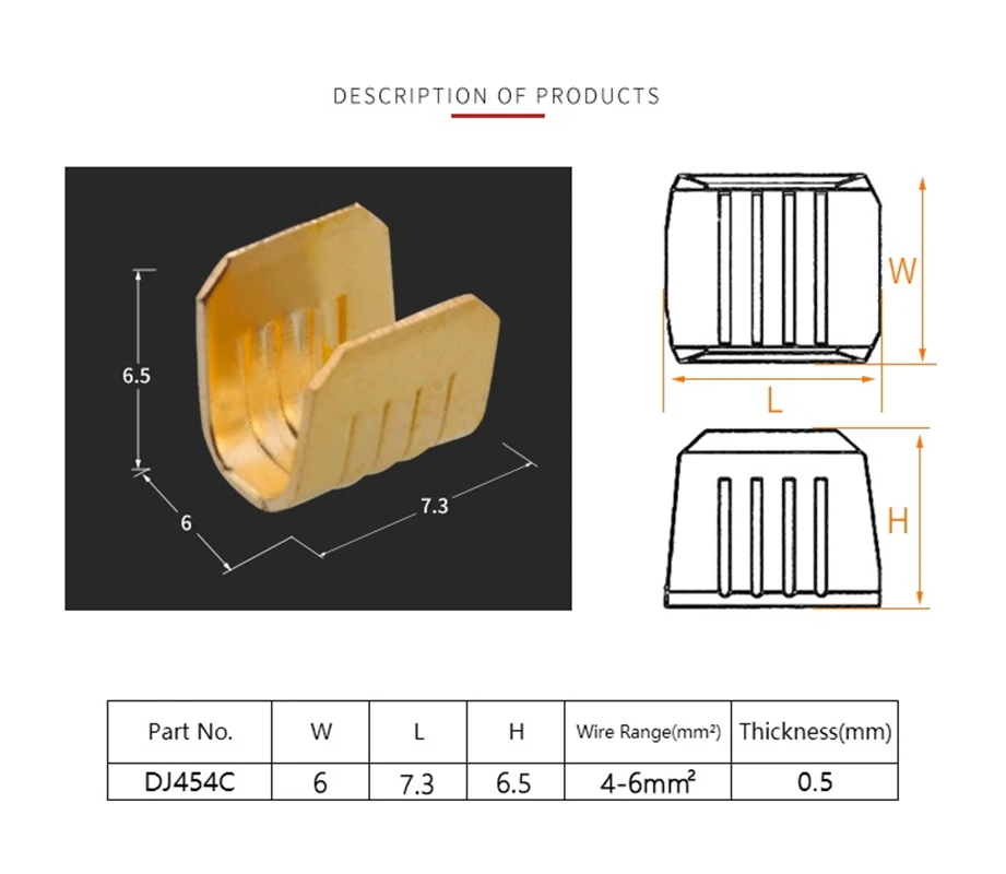 500pcs/lot DJ454C U-shaped terminal tab cold inserts connectors / terminal connector cable / wire cable lug,4-6mm2