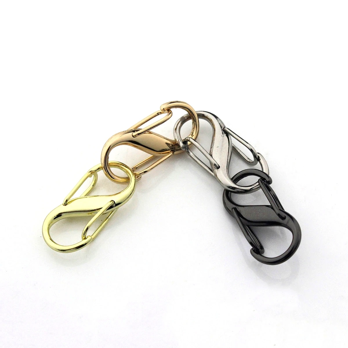 2pcs Metal S-type Buckle Fashion Mini Snap Hook Necklaces Connectors For Leather Craft Bag Key Ring DIY Jewelry Findings