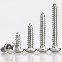10-100pcs M1 M1.2 M1.4 M1.7 M2 M2.3 M2.6 M3  M4 M5 M6  Stainless steel Cross recessed round pan head tapping screws Wood SCREW