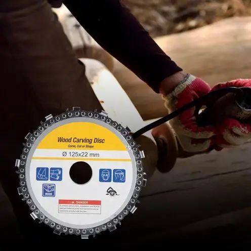 5 Inch Grinder Disc and Chain 14 Tooth Fine Abrasive Cut Chain For 125x22mm Angle Grinder