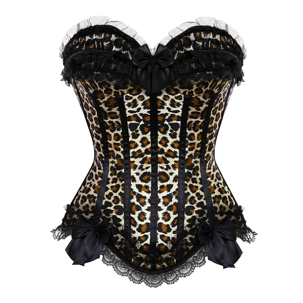 

Kорсет Leopard Print Sexy Lingerie Corgested Bustiers ,Woman Top Steel Bone ,Erotic Lingerie Underbust Overbust Clothes