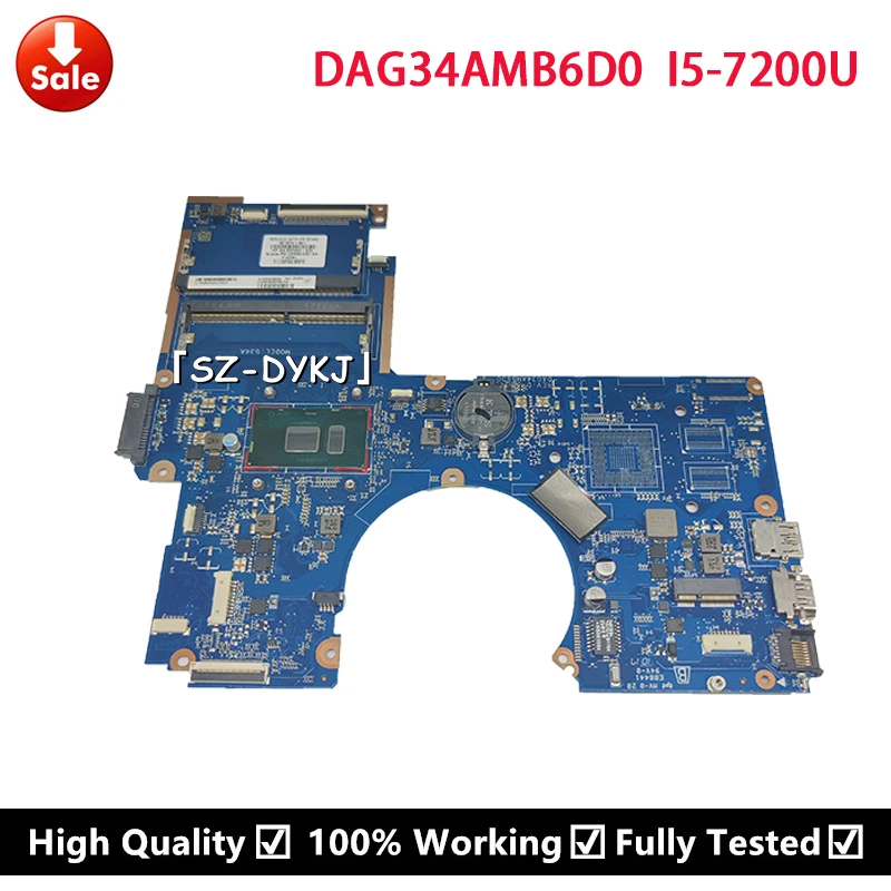 For HP 15-AU Laptop motherboard 907402-601 901574-601 901574-001 901574-501 DAG34AMB6D0 with i5-7200U mainboard