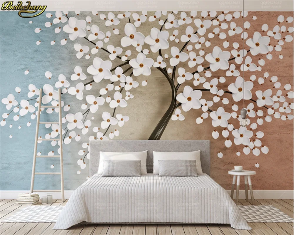 custom papel de parede Customized wallpaper mural 3d stereo one flowering tree modern TV background wall papers home decor