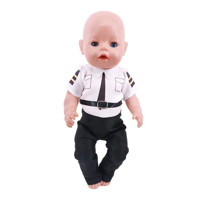 Doll Clothes Flight Attendant Suit For 18 Inch American Doll Girls&Logan Boy&43 Cm New Reborn Baby Accessories,Our Generation