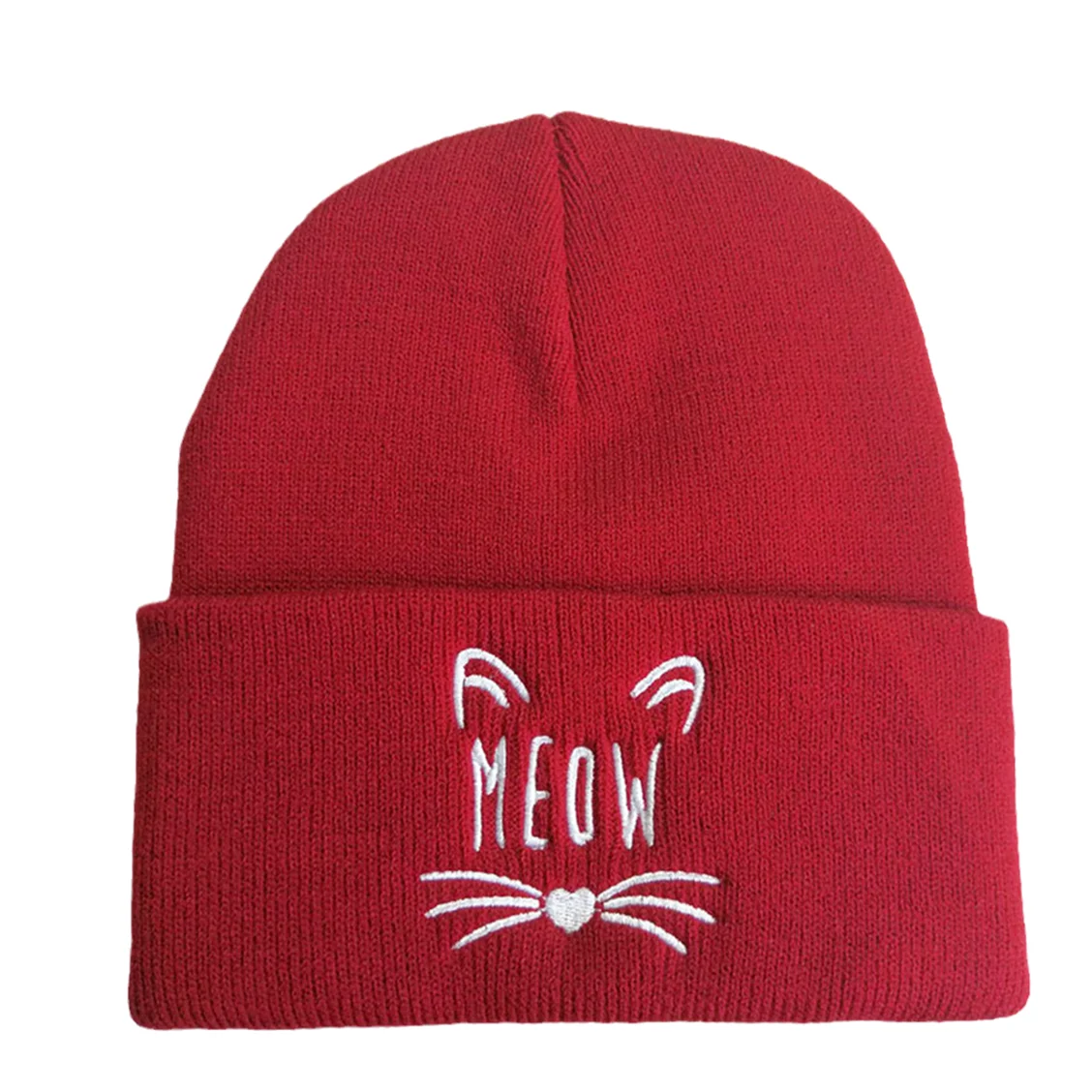 Spring New Style Meow Cute Cat Knitted Hat Woolen Hat Hip-Hop Warm Cap