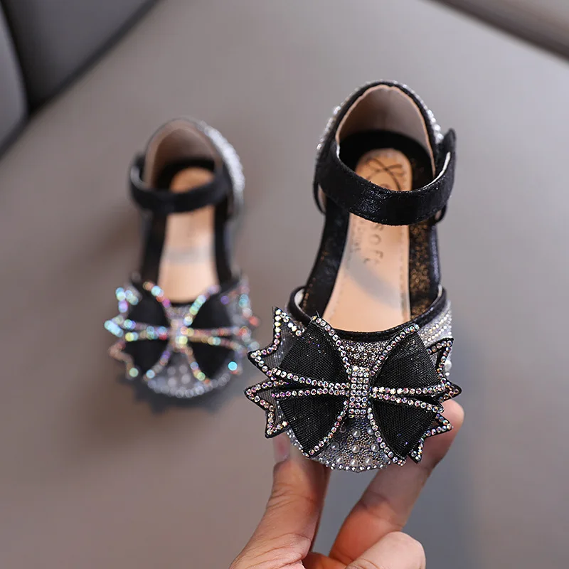 Kids Shoes Bow Flats Children\'s Princess Shoes for Girl Sandals 2023 New Spring Summer Comfortable Little Girl Shoes E645
