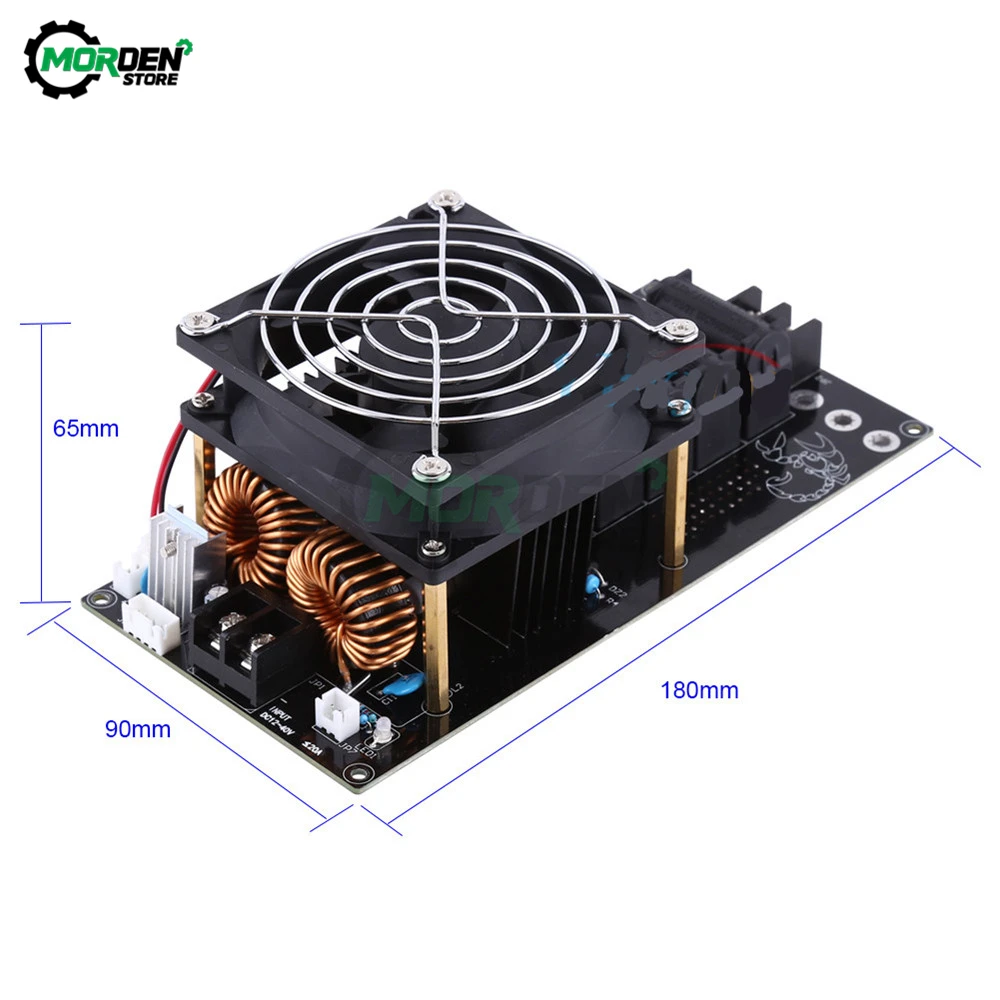 1000W 20A ZVS Tesla Coil Induction Heating Board Module DIY Kit PCB Board Flyback Driver Heater with Cooling Fan