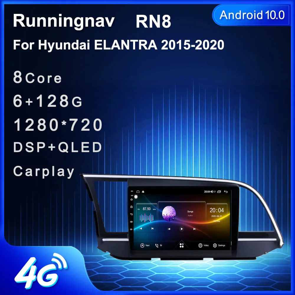 

Runningnav для Hyundai ELANTRA 2015-2020 Android автомобильное радио, мультимедийный видеоплеер, навигация GPS